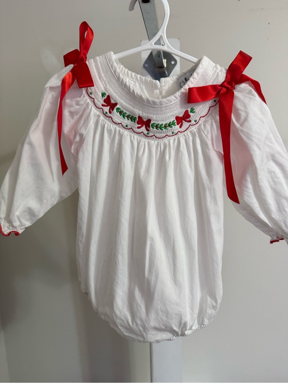 The Chippy Cottage Smocked Holiday Bubble Romper